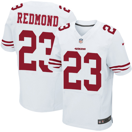 Men's Elite Will Redmond Nike Jersey White Road - #23 NFL San Francisco 49ers